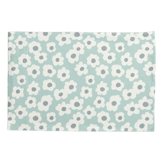 Boho Gren White Grey Floral Trendy Modern Kussensloop (Achterkant)