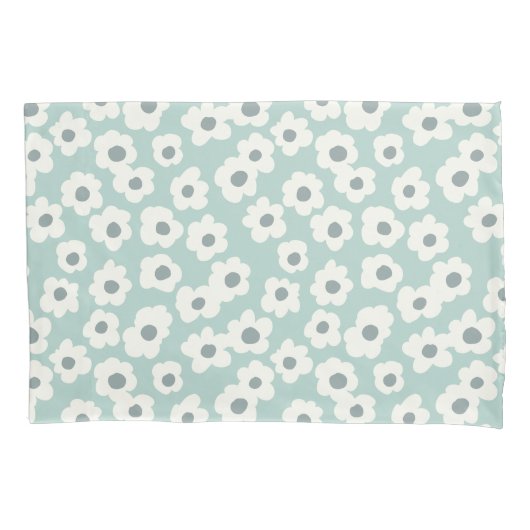 Boho Gren Wit Grijs Bloemig Trendy Modern Kussensloop (Voorkant)