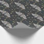 Boho Grey Celestial Moth Pattern Cadeaupapier (Hoek)