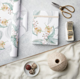 Boho Grey Mint Waterverf Eucalyptus Floral Cadeaupapier
