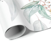 Boho Grey Mint Waterverf Eucalyptus Floral Cadeaupapier (Rol Hoek)