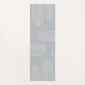 Boho Grijs Mid Century Chic Regenboog Monogram Yogamat (Voorkant)