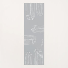 Boho grijs midden eeuw chique regenboog monogram yogamat