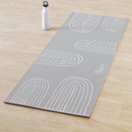 Boho grijs midden eeuw chique regenboog monogram yogamat