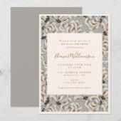 Boho Grijze Botanische Moderne Unieke Bruidsuitnod Kaart (Voorkant / Achterkant)