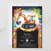 Boho grillige bouw verjaardag kaart (Voorkant)