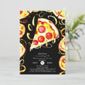 Boho grillige pizza verjaardag kaart (Staand voorkant)