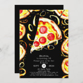 Boho grillige pizza verjaardag kaart (Voorkant / Achterkant)