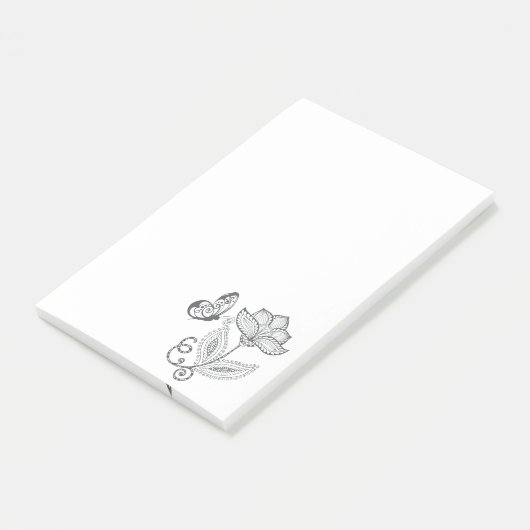 BOHO grillige vlinder en bloem Post-it® Notes (Schuin)