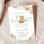 Boho Groen Beer Baby shower Kaart