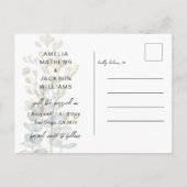 Boho groen & beige botanische Save the Date Aankondigingskaart (Achterkant)