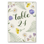 Boho groen & beige wilde bloem tafelnummer bruilof (Voorkant)