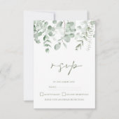 Boho groen blad eucalyptus bruiloft RSVP (Voorkant)