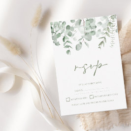 Boho groen blad eucalyptus bruiloft RSVP