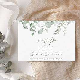 Boho groen blad eucalyptus bruiloft RSVP Kaartje