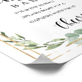 Boho groen blad succulent goud mimosa bar poster (Hoek)