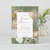 Boho groen bloemengras Vrijgezellenfeest Kaart (Staand voorkant)