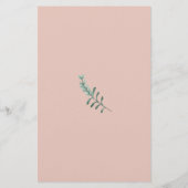 Boho Groen Blush Bloem Bruiloft Ceremonie Programm (Achterkant)