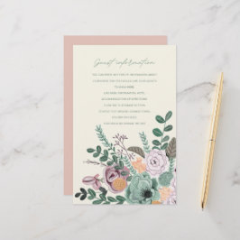 Boho Groen Blush Bloem Bruiloft Ceremonie Programm