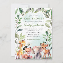 Boho groen bosdieren Baby shower bos