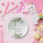 Boho groen en goud eucalyptus loof chic papieren bordje (Feest)