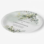 Boho groen en goud eucalyptus loof chic papieren bordje (Gekanteld)