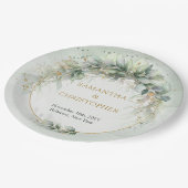 Boho groen en goud eucalyptus loof chic papieren bordje (Gekanteld)
