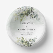 Boho groen en goud eucalyptus loof chic papieren kommen (Voorkant)