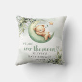 Boho groen en goud genderneutrale teddybeer kussen (Achterkant)