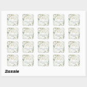 Boho groen en goud wit bloemen bruiloft sticker (Vel)