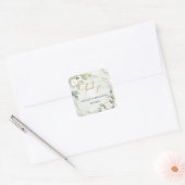 Boho groen en goud wit bloemen bruiloft sticker (Envelop)