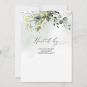 Boho groen en gouden bruids douche uitnodiging (Achterkant)