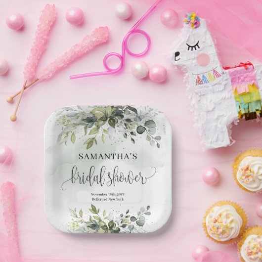 Boho groen en gouden Vrijgezellenfeest borden Papieren Bordje (Feest)