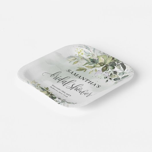 Boho groen en gouden Vrijgezellenfeest borden Papieren Bordje (Gebogen)