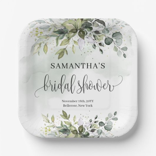 Boho groen en gouden Vrijgezellenfeest borden Papieren Bordje (Voorkant)