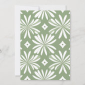 Boho groen en wit Vrijgezellenfeest Kaart (Achterkant)