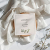 Boho groen en wit Waterverf Eucalyptus bruiloft Servet