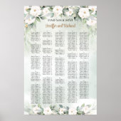 Boho groen en witte bloemen goud Alfabetisch Poster (Voorkant)