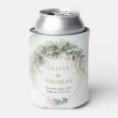 Boho groen eucalyptus blad goud ovaal blikjeskoeler (Blikje Voorkant)