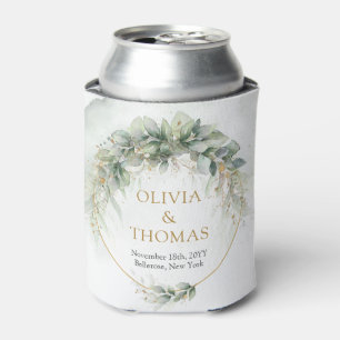 Boho groen eucalyptus blad goud ovaal blikjeskoeler