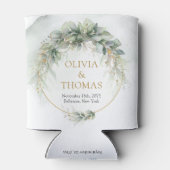 Boho groen eucalyptus blad goud ovaal blikjeskoeler (Achterkant)