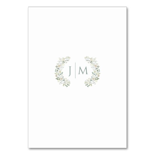 Boho groen eucalyptus bruiloft tafel nummers kaart (Achterkant)