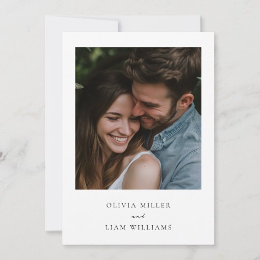 Boho groen eucalyptus foto bruiloft uitnodiging (Achterkant)