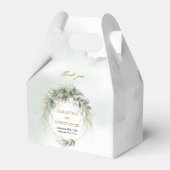 Boho groen eucalyptus gebladerte goud lijst bedankdoosjes (Achterkant)