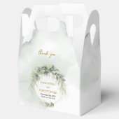 Boho groen eucalyptus gebladerte goud lijst bedankdoosjes (Geopend)