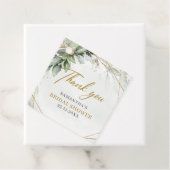 Boho groen eucalyptus gebladerte goud lijst bedankjes labels (In situ)