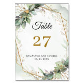 Boho groen eucalyptus gebladerte goud lijst kaart (Achterkant)