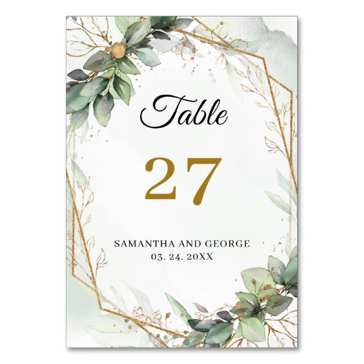 Boho groen eucalyptus gebladerte goud lijst kaart (Achterkant)