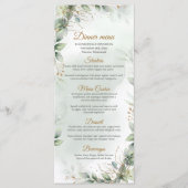 Boho groen eucalyptus gebladerte goud lijst menu (Voorkant)