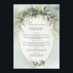 Boho groen eucalyptus gebladerte goud ovaal menu<br><div class="desc">Afbeelding dit: een boho groen eucalyptus gebladerte gouden ovale menu, de ster van het show op een bruiloft met zijn charmante en elegante sfeer. Dit menu is als een mysterieuze bosbijeenkomst met een vleugje luxe, het creëren van een heerlijke harmonie die gasten niet zullen vergeten. De gouden accenten voegen een...</div>